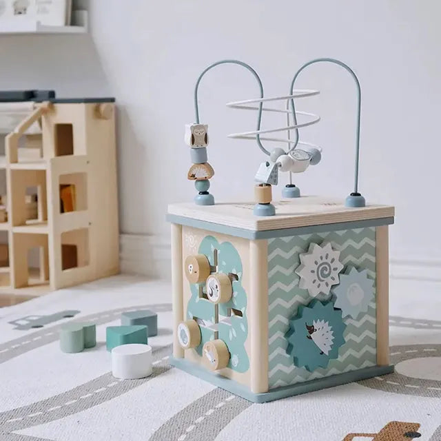 Woody Buddy - Activity Cube - Blue - Laadlee