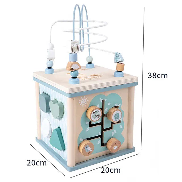 Woody Buddy - Activity Cube - Blue - Laadlee