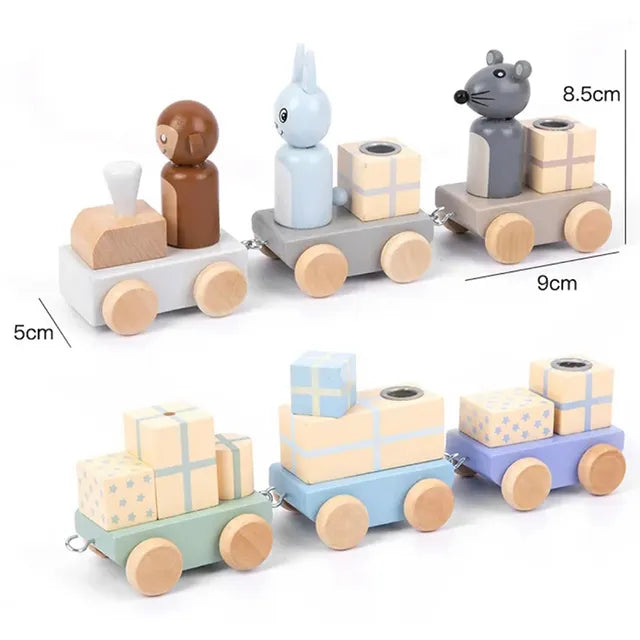 Woody Buddy - Birthday Train - Blue - Laadlee