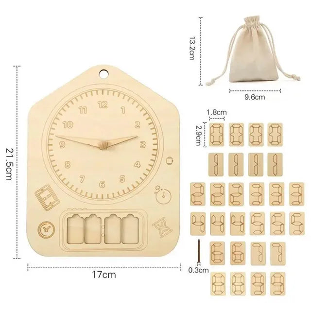 Woody Buddy - Learning Clock - Natural - Laadlee