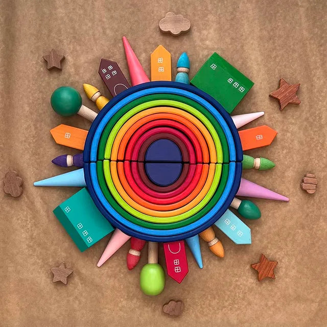 Woody Buddy - Large Rainbow Stacker - Laadlee