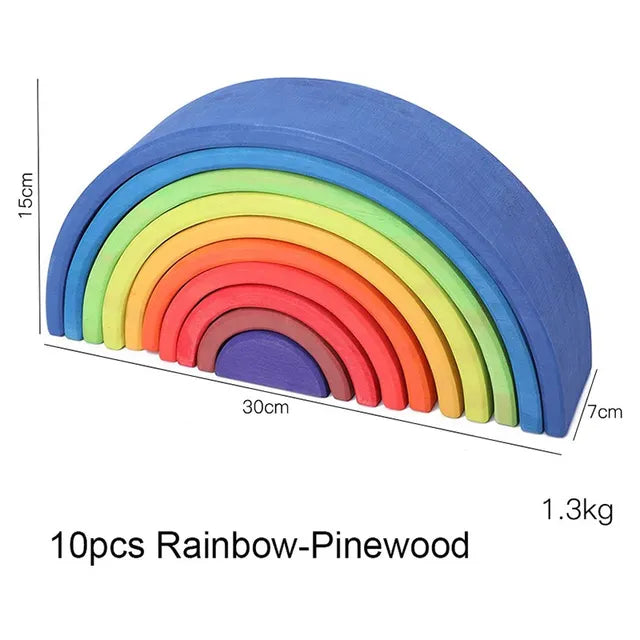 Woody Buddy - Large Rainbow Stacker - Laadlee