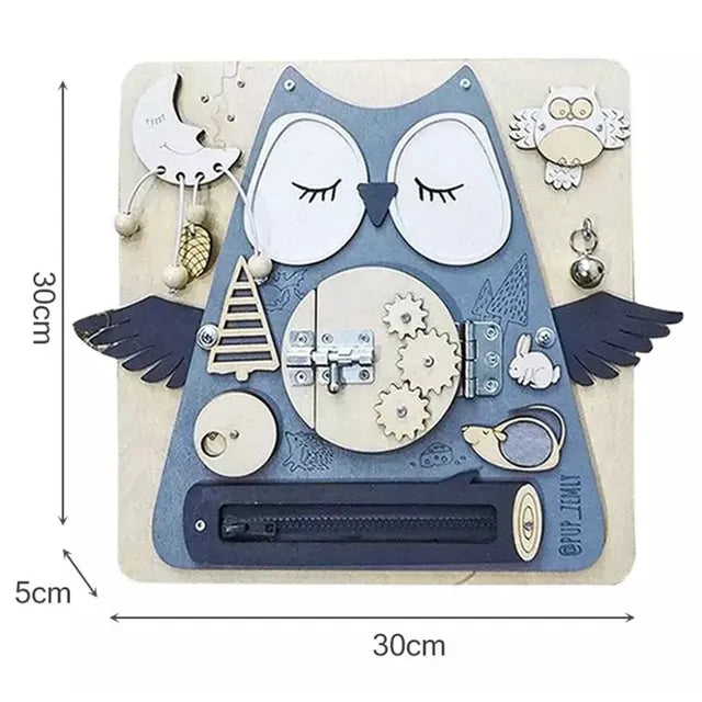 Woody Buddy - Mrs. Owl busy Board - Blue - Laadlee
