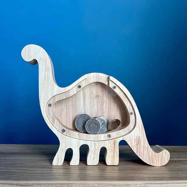 Woody Buddy - Animals Shape Piggy Banks - Dino - Laadlee