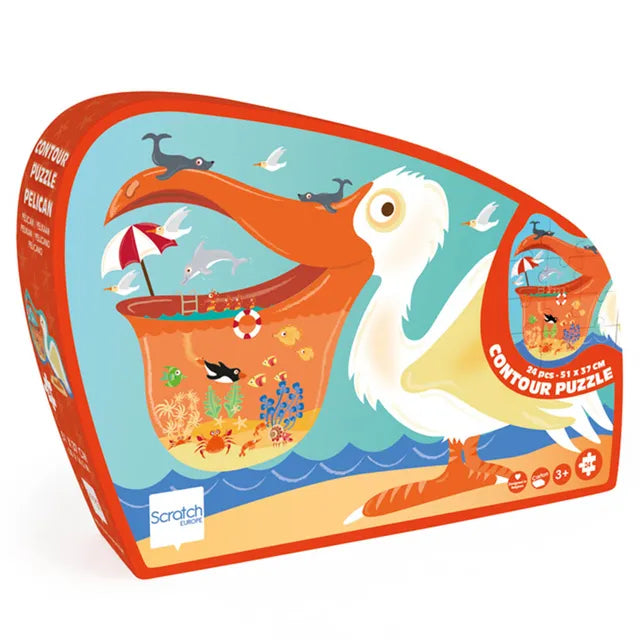 Scratch Europe Pelican Contour Puzzle 24 Pieces - Laadlee