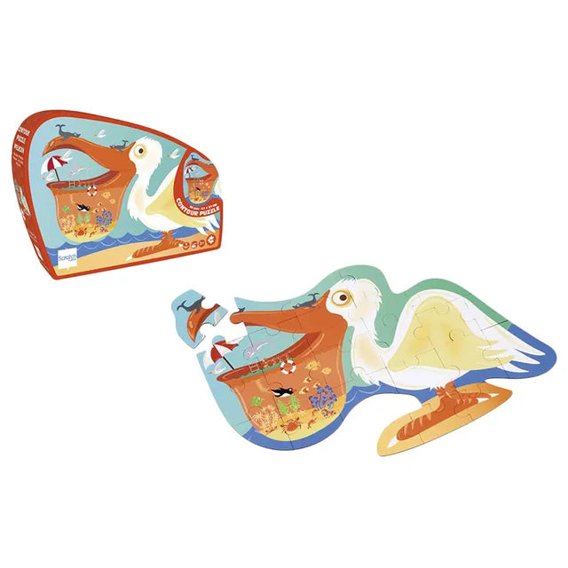 Scratch Europe Pelican Contour Puzzle 24 Pieces - Laadlee