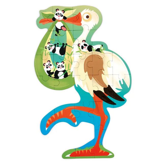 Scratch Europe Stork Contour Puzzle 24 Pieces - Laadlee