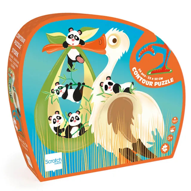 Scratch Europe Stork Contour Puzzle 24 Pieces - Laadlee