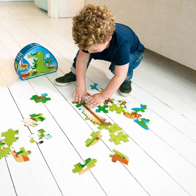 Scratch Europe Crocodile Contour Puzzle 36 Pieces - Laadlee