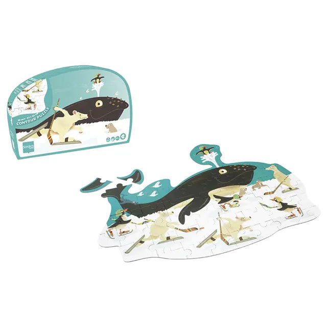 Scratch Europe Whale Contour Puzzle - Laadlee