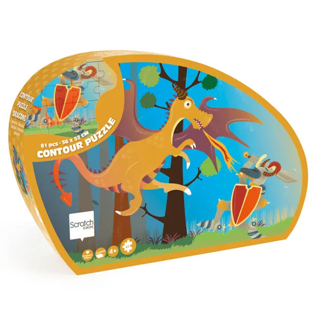Scratch Europe Dragon Contour Puzzle 61 Pieces - Laadlee
