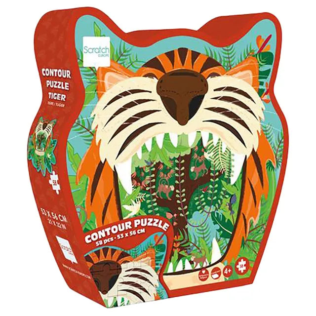 Scratch Europe Tiger Contour Puzzle 58 Pcs - Laadlee