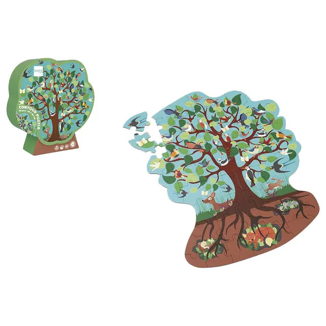 Scratch Europe Bird Tree Contour Puzzle 59 Pcs - Laadlee