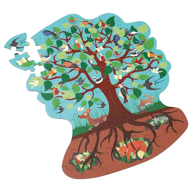 Scratch Europe Bird Tree Contour Puzzle 59 Pcs - Laadlee