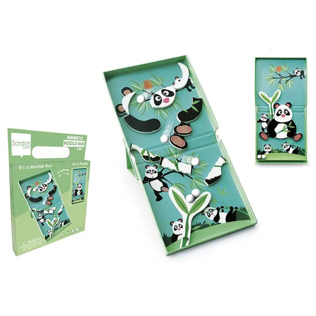 Scratch Europe Panda 11 Pcs Magnetic Puzzle Run - Laadlee