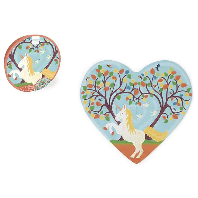 Scratch Europe Heart With Unicorn Contour Puzzle - 30Pcs - Laadlee