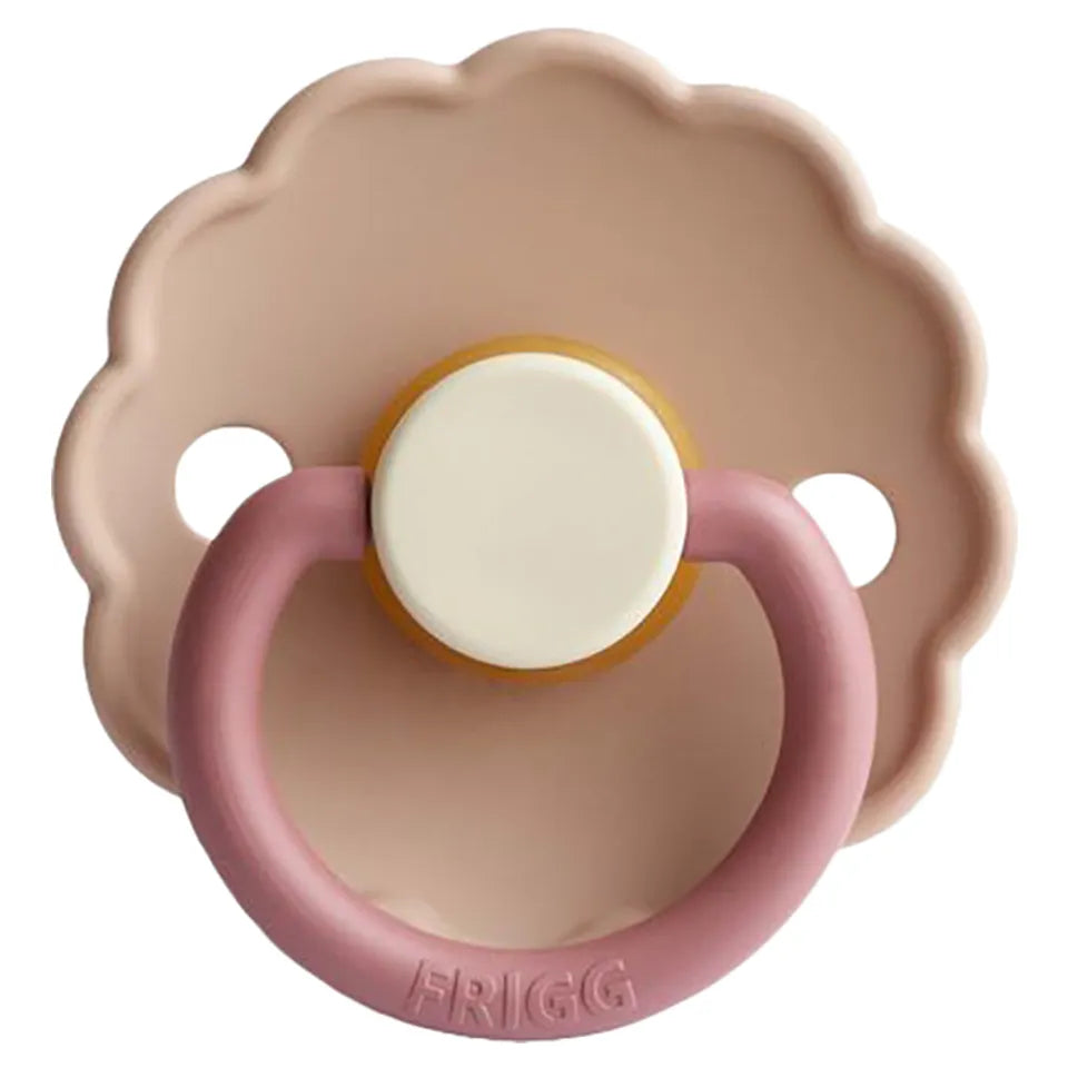 Frigg Daisy Latex Baby Pacifier 6M-18M, 1Pack, Peony - Size 2 - Laadlee