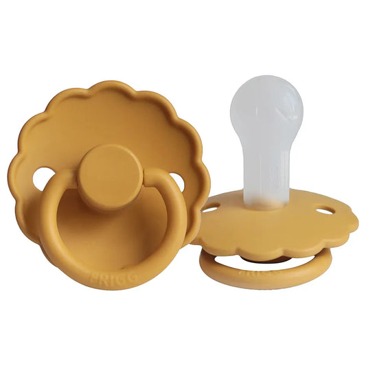 Frigg Daisy Silicone Baby Pacifier 6M-18M, 1Pack, Honey Gold - Size 2 - Laadlee