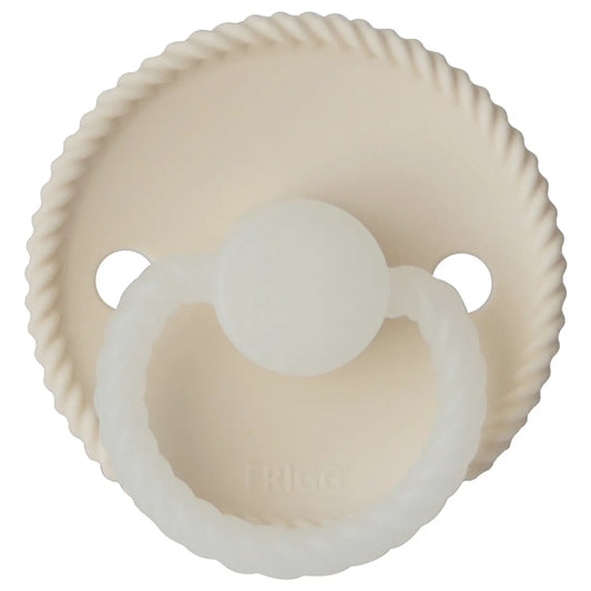 Frigg Rope Silicone Baby Pacifier 6M-18M, 1Pack, Cream Night - Size 2 - Laadlee