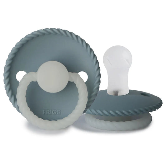 Frigg Rope Silicone Baby Pacifier 0-6M, 1Pack, Stone Blue Night - Size 1 - Laadlee