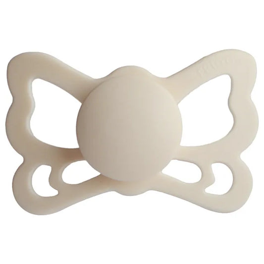 Frigg Butterfly Anatomical Silicone Baby Pacifier 6M-18M, Cream - Size 2 - Laadlee