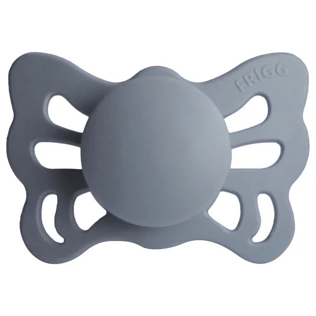 Frigg Butterfly Anatomical Silicone Baby Pacifier 0-6M, Great Gray - Size 1 - Laadlee