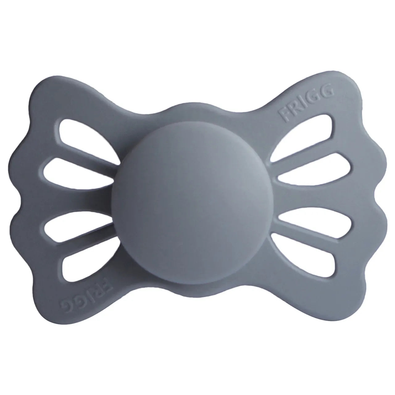 Frigg Lucky Symmetrical Silicone Baby Pacifier 6M-18M, Great Gray - Size 2 - Laadlee