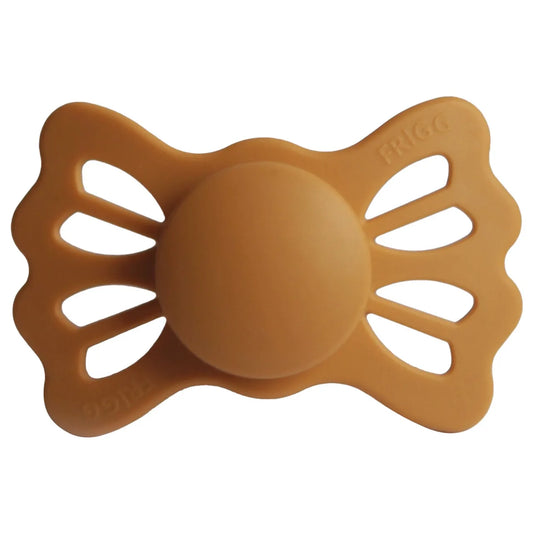 Frigg Lucky Symmetrical Silicone Baby Pacifier 6M-18M, Honey Gold - Size 2 - Laadlee