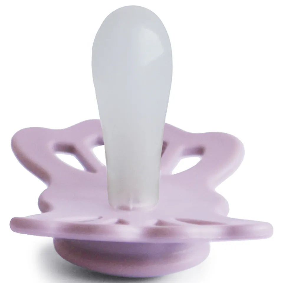 Frigg Lucky Symmetrical Silicone Baby Pacifier 0-6M, Soft Lilac - Size 1 - Laadlee