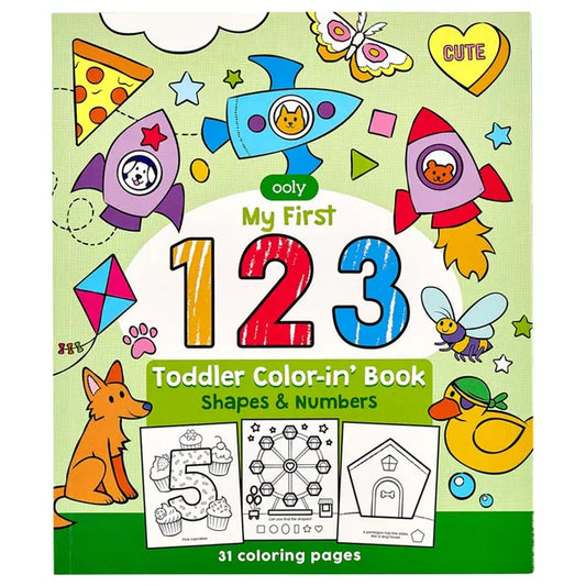 OOLY Toddler Color-In' Book - 123 Shapes & Numbers - Laadlee