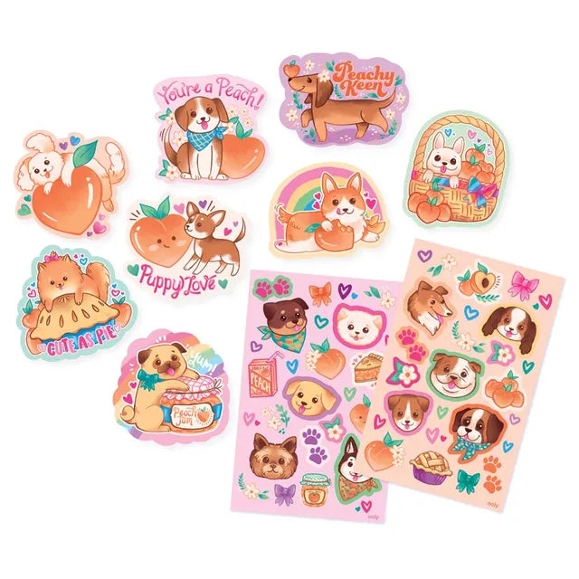 OOLY Scented Scratch Stickers - Puppies & Peaches - Laadlee