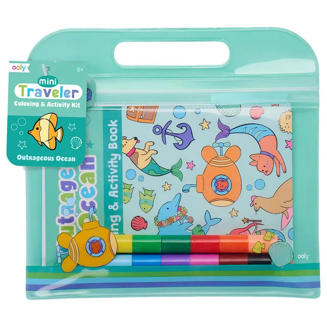 OOLY Mini Traveler Coloring & Activity Kit - Outrageous Ocean - Laadlee