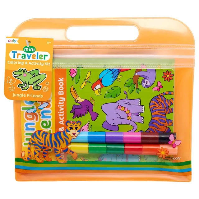 OOLY Mini Traveler Coloring & Activity Kit - Jungle Friends - Laadlee