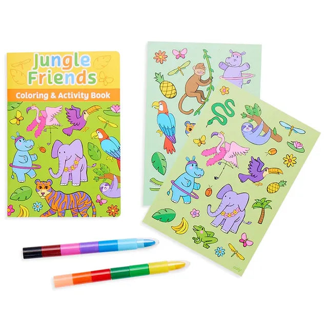 OOLY Mini Traveler Coloring & Activity Kit - Jungle Friends - Laadlee