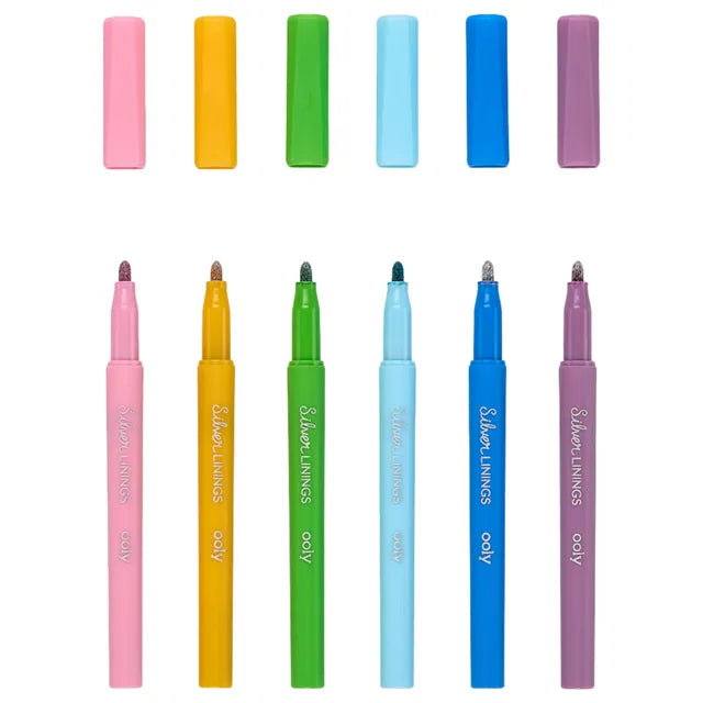 OOLY Silver Linings Outline Markers - Set of 6 - Laadlee