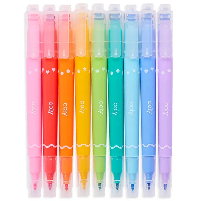 OOLY Confetti Stamp Double Ended Markers - Set of 9 - Laadlee