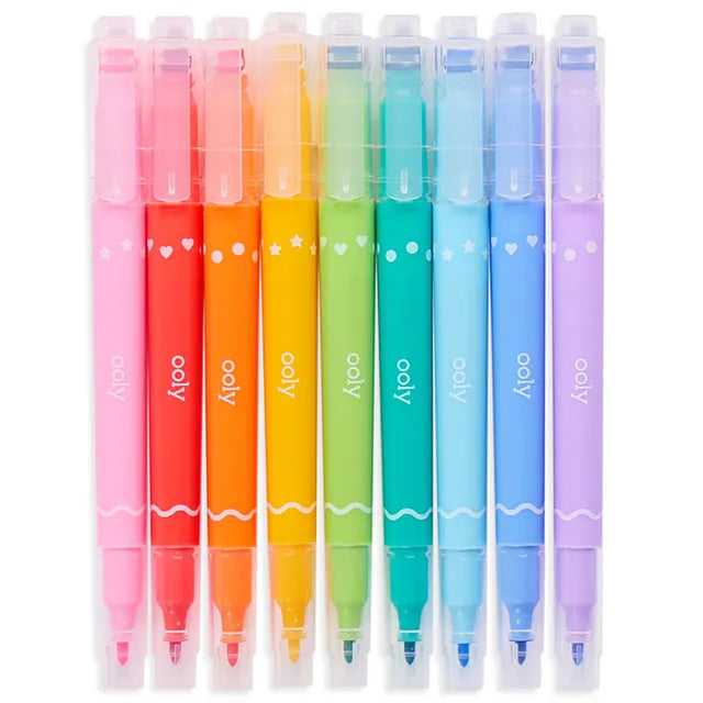 OOLY Confetti Stamp Double Ended Markers - Set of 9 - Laadlee