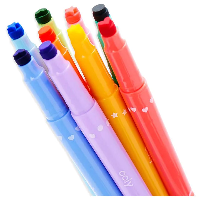 OOLY Confetti Stamp Double Ended Markers - Set of 9 - Laadlee