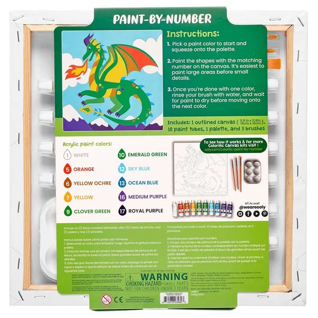 OOLY Colorific Canvas Paint by Number Kit - Fantastic Dragon - Laadlee