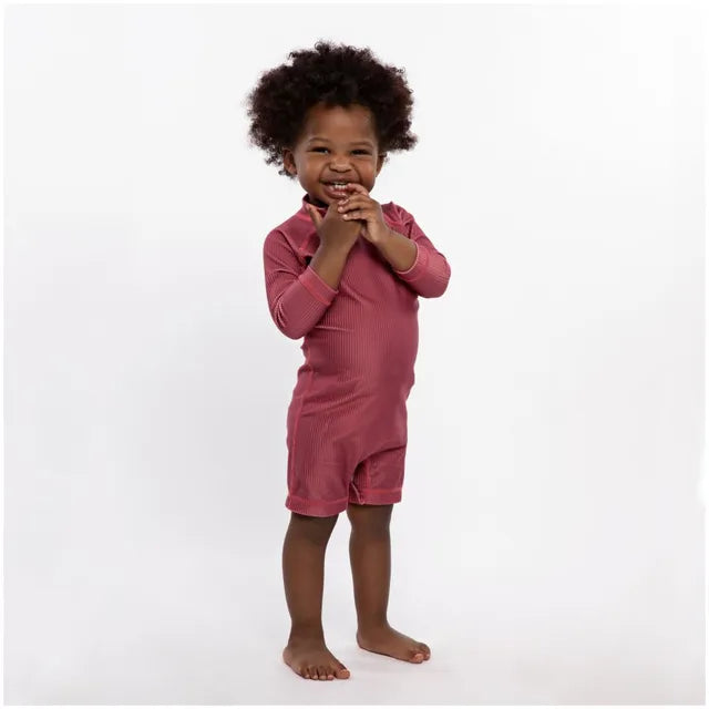 Beach & Bandits Garnet Ribbed Baby Swimsuit - Laadlee
