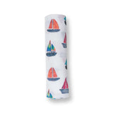 Lulujo Muslin Swaddle - Sailboats - Laadlee