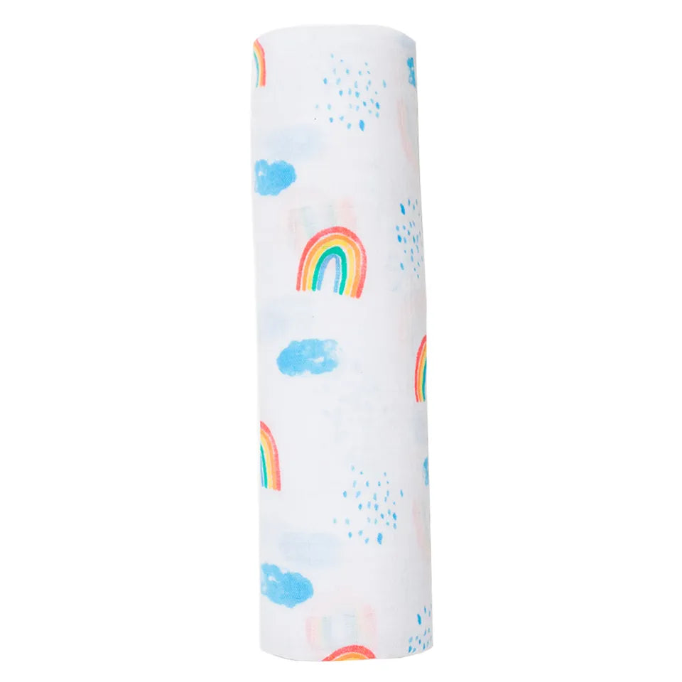 Lulujo Muslin Swaddle - Rainbow Sky - Laadlee
