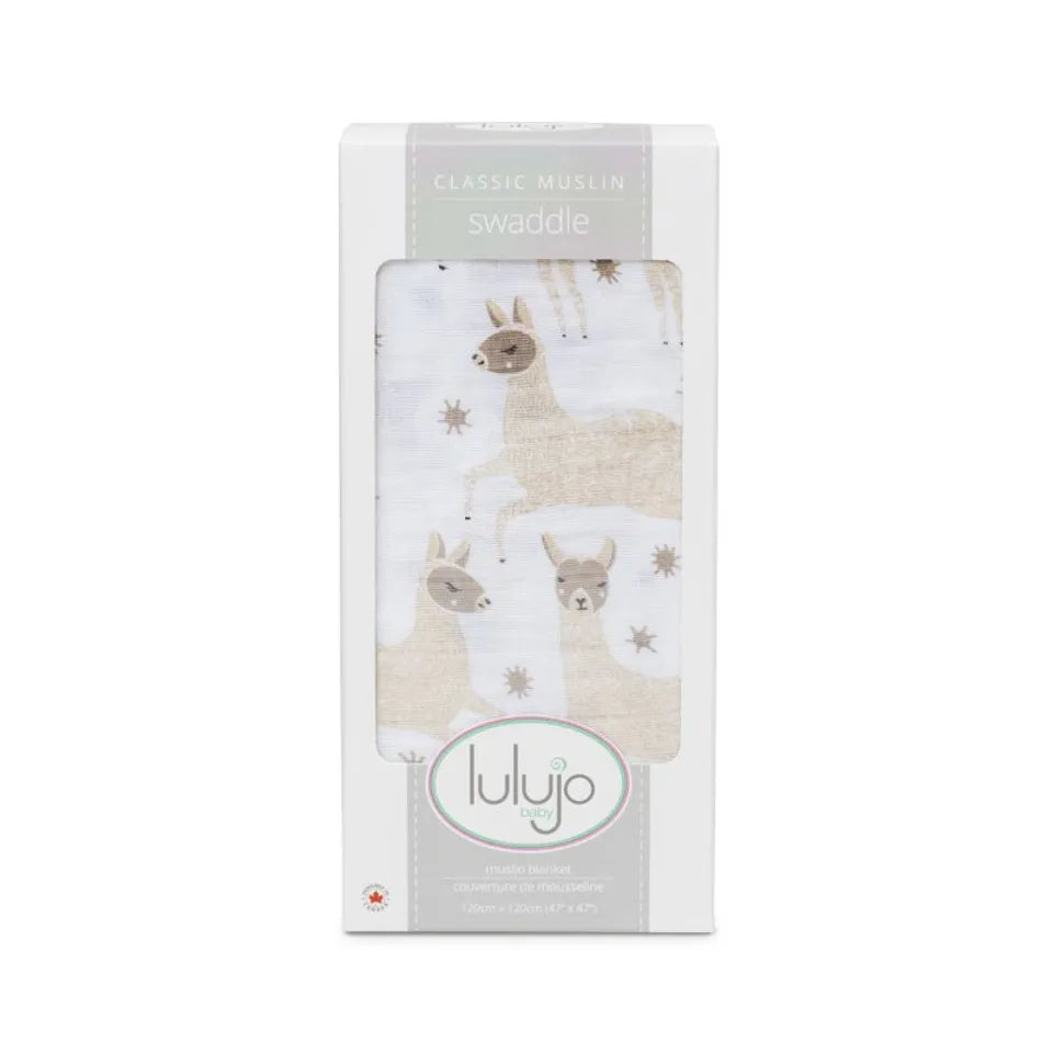 Lulujo Muslin Swaddle - Modern Lama - Laadlee