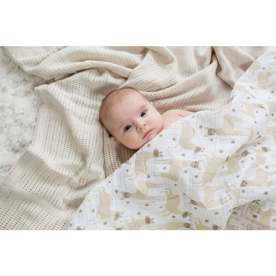 Lulujo Muslin Swaddle - Modern Lama - Laadlee