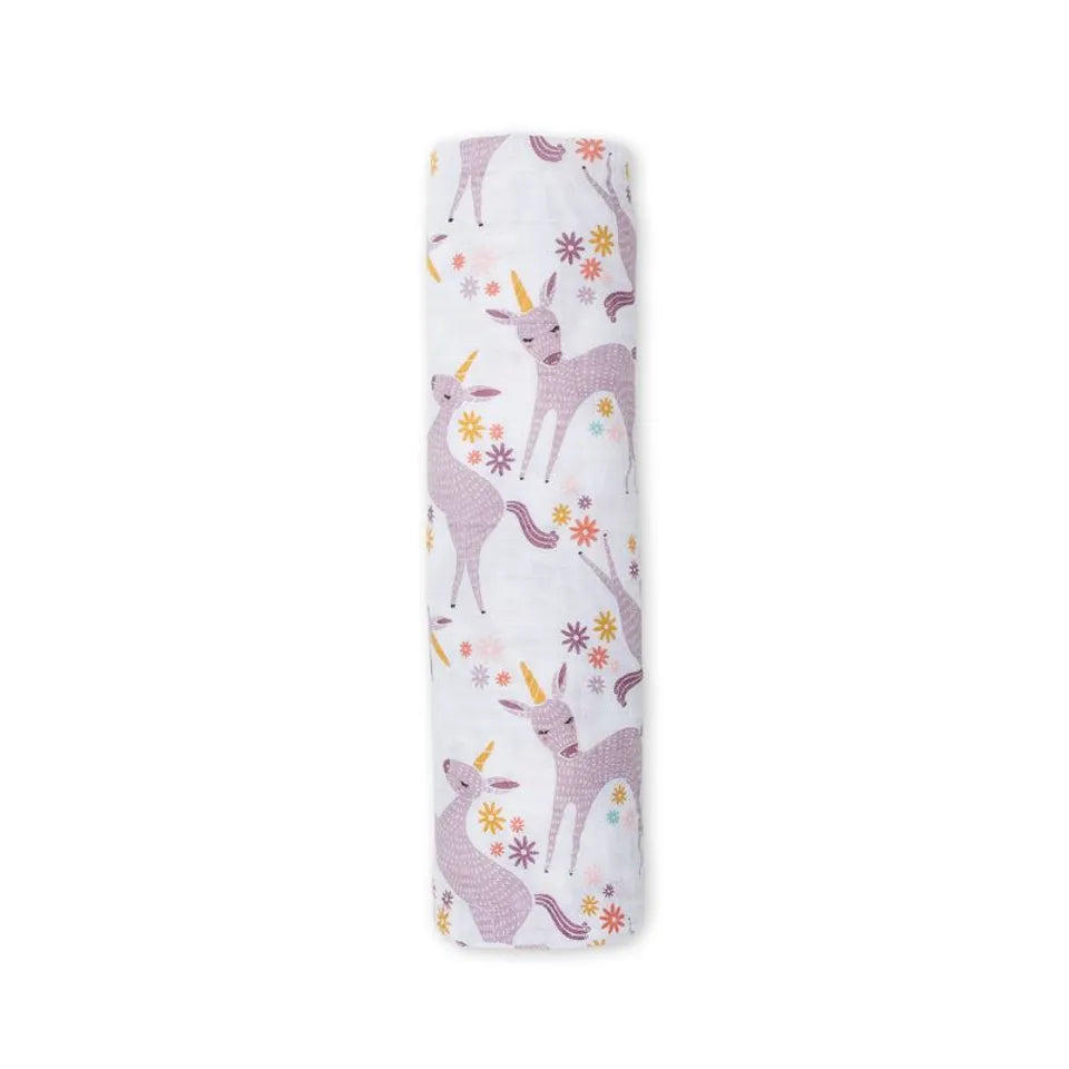 Lulujo Muslin Swaddle - Modern Unicorn - Laadlee