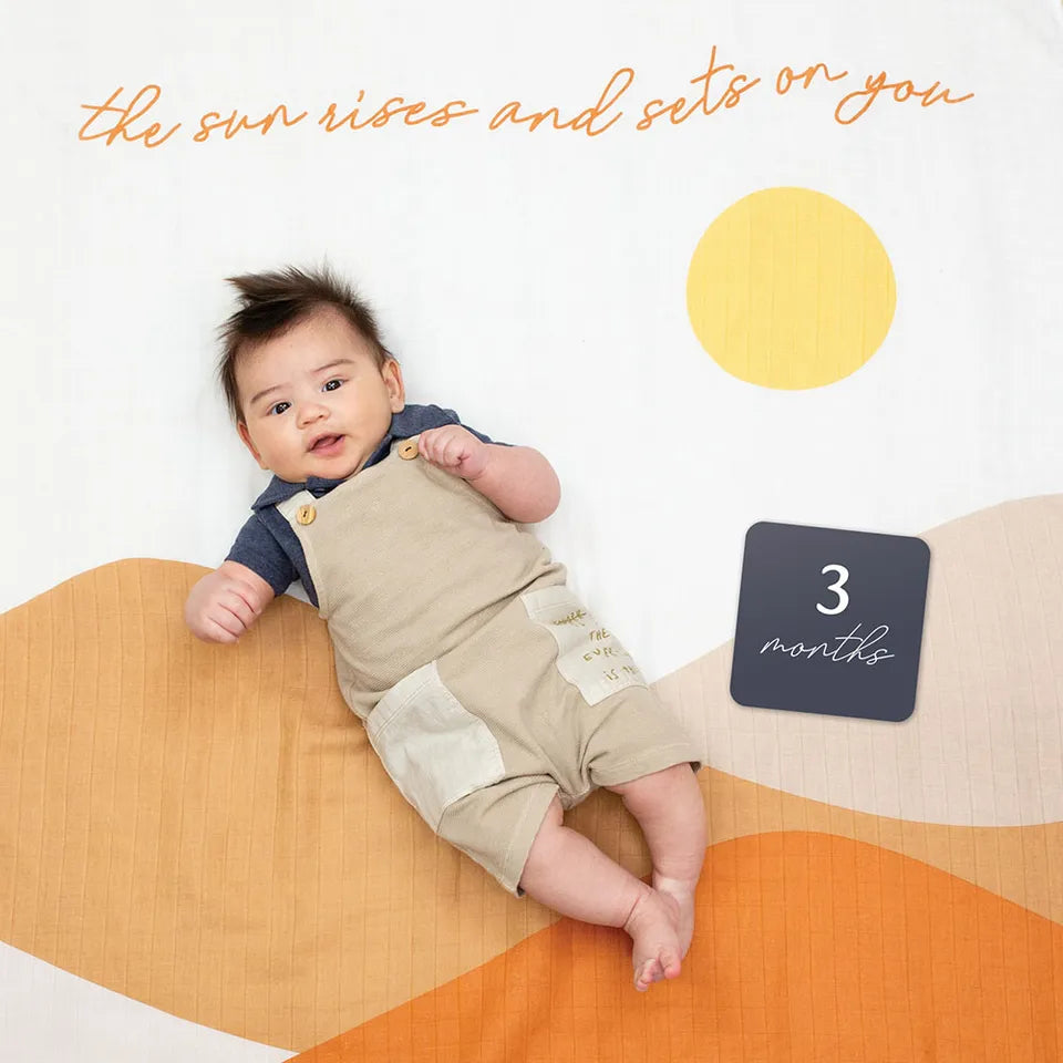 Lulujo Baby's First Year™ Blanket & Cards Set - Sun Rise - Laadlee