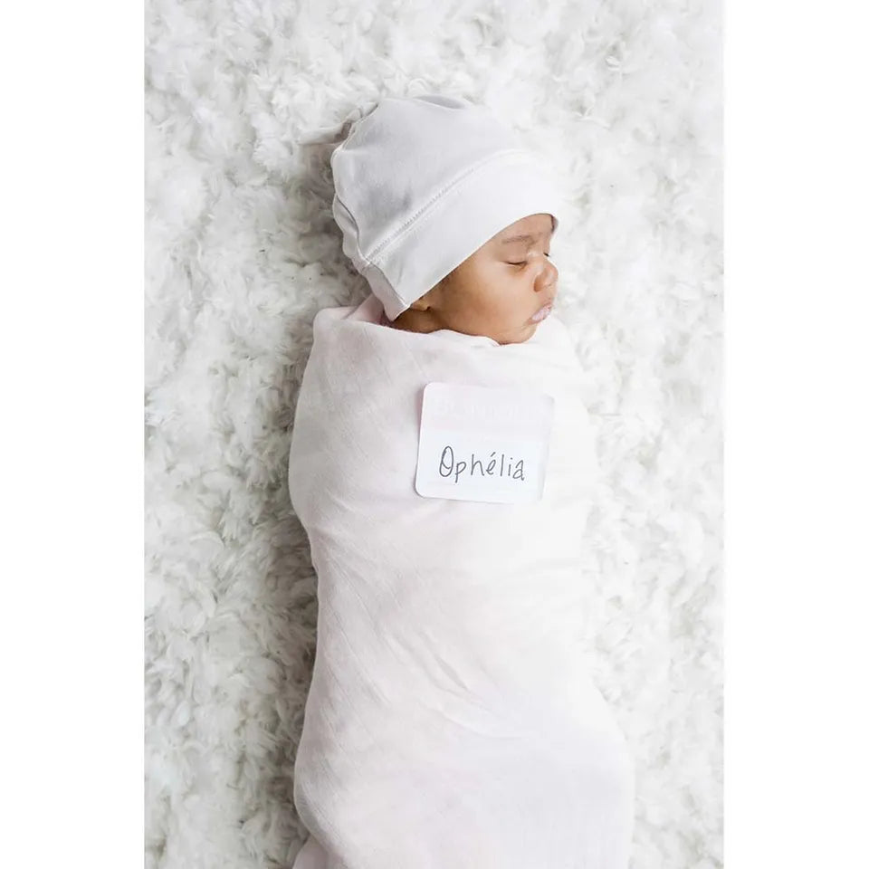 Lulujo Hello World Set (Bamboo Hat + Swaddle blanket) - Pink - Laadlee