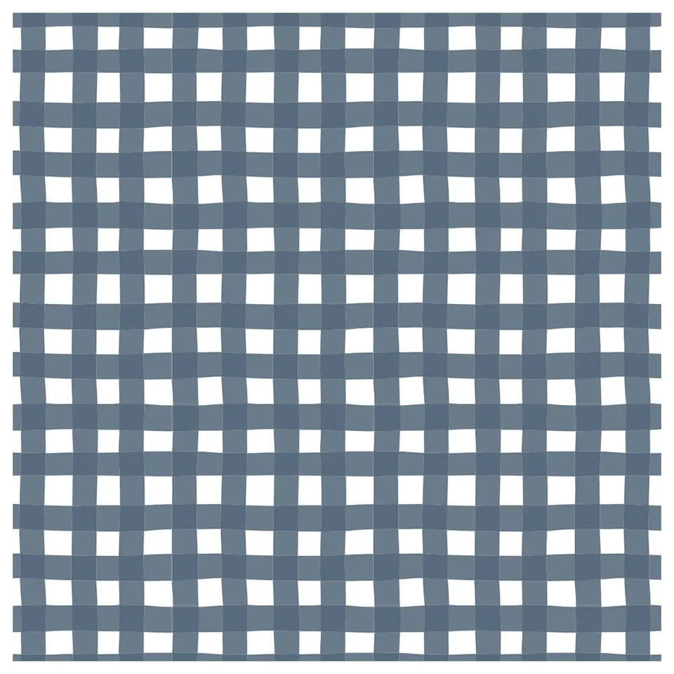 Lulujo Muslin Crib Sheet (135cm x 70cm) - Navy Gingham - Laadlee