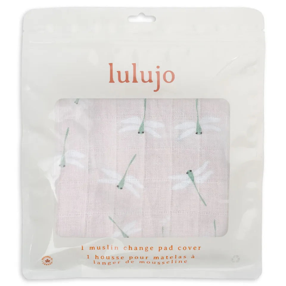 Lulujo Muslin Crib Sheet (135cm x 70cm) - Dragonfly - Laadlee