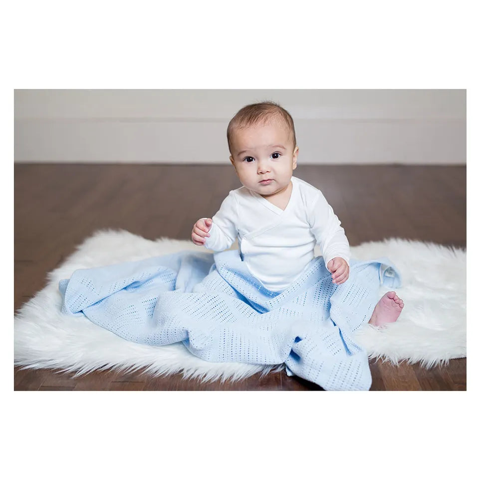 Lulujo Cellular Blanket - Blue - Laadlee